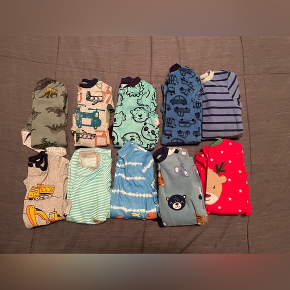 18 months boys zip up pajamas
